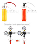 Illustration of Ball Lock Disconnect Gas Tubing Kit For Soda And Beer Carbonation, showing CO2 regulator connections.