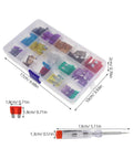 Automotive Fuse Kit With Tester And Puller 100 Piece Standard Tall Profile Blade Fuses Assortment Set in clear box