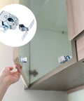 Hand installing 20 Piece Cabinet Door Latch And Catch Hardware Set, Double Roller Latches with Spear Strike, galvanized steel, silver finish.