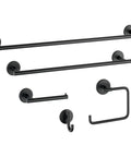 Matte Black 24 Inch Towel Bar For Bathroom And Kitchen, Corrosion Resistant Finish, set with towel ring and hooks for modern look