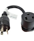 Heavy Duty Welding Adapter Cord L6-30 Plug To 6-50 Receptacle Locking 3-Prong 30A To 50A Welder Power Cord in black