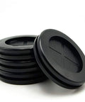 Stack of 2 Inch Rubber Grommets For Wiring, 42 Mm Inside Diameter Double Sided Round Cable Hole Plugs, 60 Mm Outer Diameter, automotive use.