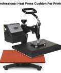 Image of a heat press machine with a 15 By 15 Inch Silicone Heat Press Mat Pad 0.3 Inch Thick for Heat Transfer.