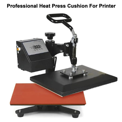 Image of a heat press machine with a 15 By 15 Inch Silicone Heat Press Mat Pad 0.3 Inch Thick for Heat Transfer.