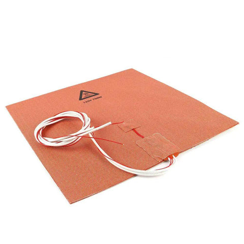 Beefed Up Silicone Heated Bed Mat For 3D Printers 120V 750W With NTC 100K Thermistor No Hole 300x300mm flat view
