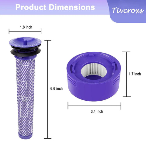 Product dimensions of 4 Pack Vacuum Filters Replacement Kit For V7 And V8 Series Top Notch Easy Install Premium Pre Filters