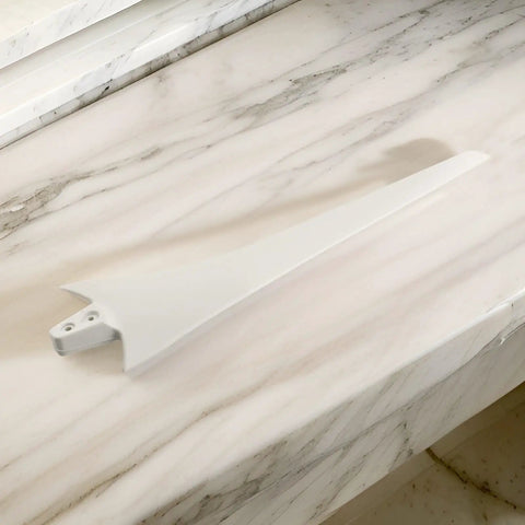 580mm Wind Turbine Blade Accessory Kit FRP White High Strength Carbon Fiber Nylon Lightweight Replacement For Wind Power Efficient Airflow Management And Plug And Play Installation displayed on a marble surface.
