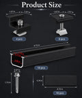 Aluminum Solar Panel Mounting Brackets Kit With 4.72 Inch Rails And Clamps, Rock Solid 10 Pack, detailed product dimensions.