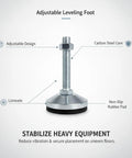 Adjustable Leveling Foot For Furniture To Stop Wobble On Irregular Floors with carbon steel core and D40 rubber pad.