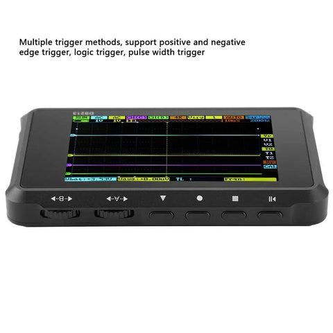 DS213 Tablet Oscilloscope 4 Channel Handheld Digital Storage Scope Kit displaying waveform for electronics debugging