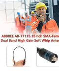 Dual Band Ham Radio Antenna 15.15 Inch Soft Whip SMA Female Connector For Baofeng UV5R Mini BF F8HP Pro DM32 UV32 5RM K5 Plus GM 15