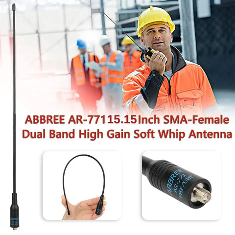 Dual Band Ham Radio Antenna 15.15 Inch Soft Whip SMA Female Connector For Baofeng UV5R Mini BF F8HP Pro DM32 UV32 5RM K5 Plus GM 15