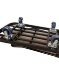 Beefy Heavy Duty Platform Truck Cart With Flatbed Rugged Steel Powder Coated Finish Easy Assembly Built For Moving Heavy Loads In Garages Workshops And Warehouses, underside view