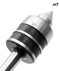 Medium Duty Live Center MT1 Morse Taper 60 Degree Point Triple Bearing Lathe Accessory for CNC Machines, close-up view