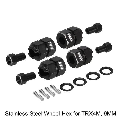 Beefy Brass Wheel Hex Set 9mm Thick And 5mm Extension With Nuts For TRX4M 1/18 RC Cars Boosts Weight To Lower Center Of Gravity
