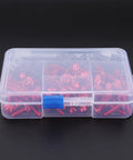 Sportbike Fairing Screw Kit 177Pcs Aluminum M5 Fasteners With Washers, Assorted Sizes - Gearhead Grade Replacement Hardware Set For Fairings On Most Sportbikes, Glossy Red in organizer case