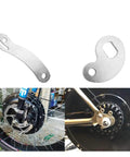 Universal Steel Torque Arm For E Bike Hub Motors And Mid Drive Front Or Rear Install Heavy Duty Electric Bicycle Accessory Kit With Hub Mount Clamp Ready To Install steel torque arm kit with hub mount clamp, installed on front and rear e-bike axles