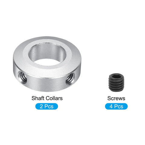 Rock Solid Aluminum Shaft Collars 0.67 Inch Bore Pair With A Slam Tight Set Screw Grip Perfect For Locking Down Motor Shafts And Conveyor Drives On Any Busy Shop Floor