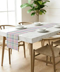 Pastel Colorful Plaid Linen Table Runner 72 Inch Long For Kitchen Island And Dining Room Decor Indoor Outdoor Party Ready 13x72 Inch