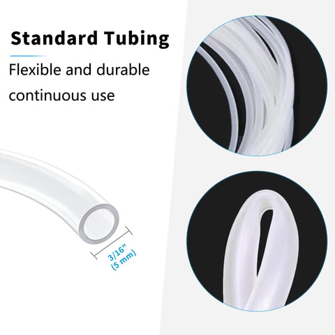 Pro Grade 25 Ft Three Sixteenth Inch Aquarium Air Hose Kit showing translucent durable tubing, 3/16 inch diameter.