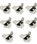 8 Pack Open Side Cabinet Hinges With 110 Degree Self Closing For Doors 16mm To 19mm Thick, 35mm Cup Behind Door, DIY Kit