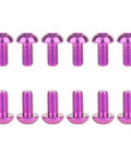 12 Pack Titanium Bolts For Bicycle Disc Brake Rotors T25 Torx M5x10mm Purple, Lightweight And Corrosion Resistant Fasteners