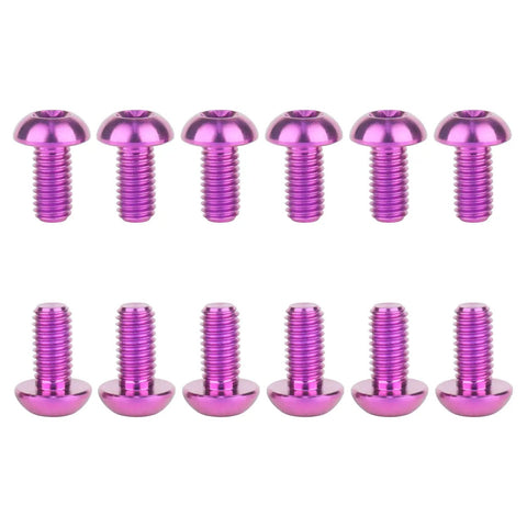 12 Pack Titanium Bolts For Bicycle Disc Brake Rotors T25 Torx M5x10mm Purple, Lightweight And Corrosion Resistant Fasteners