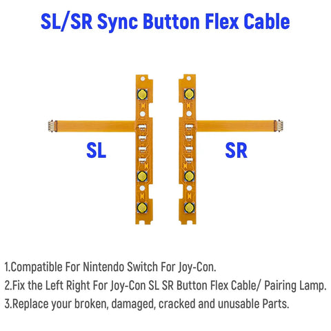 Ultimate 18 In 1 Joy Con Repair Kit For Nintendo Switch includes SL SR sync button flex cables for Joy-Con.