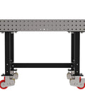 Shop Ready Heavy Duty Welding Fixture Table With Precision Laser Cut Grid Holes And Smooth Rolling Locking Casters For Zero Fuss Fabrication Rigs 48X30X36, side view