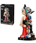 Astro Boy Mechanical Building Set With Clear Version Licensed Classic Anime Figure Brick Model For Adults And Fans Collectible Robot Display Kit For Desk Display And DIY Enthusiasts, 12.7-inch model with half-mechanical detail and original box.