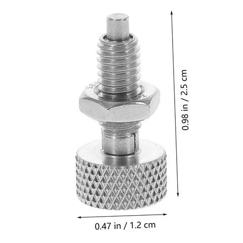 Real Deal Heavy Duty Stainless Steel Locking Plungers Double Quick Release Pull Ring Spring Pins Featuring Knurled Grip Handles with dimensions.