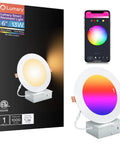 Canless 6 Inch LED Recessed Light With Color Changing RGBW Downlight 13W 1000lm Dimmable 2700K To 6500K on display with app