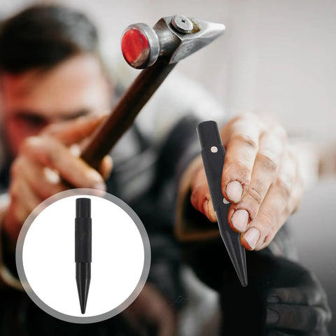 Tough As Nails Auto Body Hammer And Car Dent Repair Pen For Quick Panel Fixes Effortlessly Smoothing Sheet Metal Dings On Your Daily Driver Rig With Durable Steel Build Black, close-up of hammer and scratch pen.