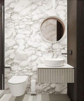 Bathroom with Ultra Wide Marble Contact Paper Peel And Stick For Countertops Desks And Tables 36x197 Inches Waterproof Self Adhesive Vinyl Wrap