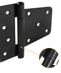 Heavy Duty Gate Hinges 3.5 Inch 4 Pack Black Iron Square Barn Hinges close-up view of black iron finish for outdoor use
