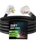 Heavy Duty 20 Foot Welder Extension Cord With 8 AWG Copper 250V NEMA 6 50 STW Power Indicator ETL Listed Moisture Resistant