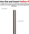 Five Sixty Fourth Inch Roll Pin Punch With Self Centering Guide Ball Tip For Driving Out Hollow Pins, high carbon steel shaft