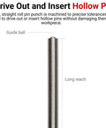 1/8 Inch Roll Pin Punch For Precise Pin Driving And Removal, Pro Grade High Carbon Steel, Hardened Tip, Self Centering Ball Tip