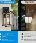 Comparison between Easy Weatherproof Dusk To Dawn Outdoor Wall Light With Photocell Sensor Brown Exterior Lantern and other light