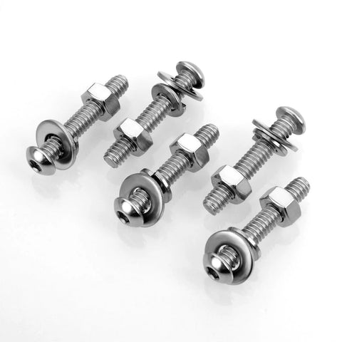 1/4-20 Stainless Steel Bolt Kit With Nuts, Washers, And Fully Threaded Button Head Socket Cap Bolts displayed with nuts and washers