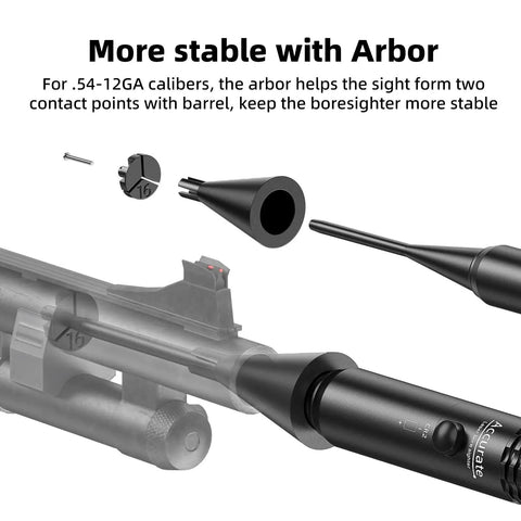 Laser Bore Sight Kit For 177 To 12 GA Caliber Rifles And Pistols With Green Or Red Laser, 16 Adapters, Big Button Switch