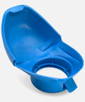 Universal Windshield Washer Fluid Reservoir Cap Replacement With Funnel Mode Fits 46 To 55 mm Neck blue cap viewed from side