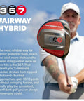 Senior golfer holding 357 Fairway Hybrid 21 Degree Loft For Seniors Right Handed Delivers Distance Of A 3 Wood With The Ease Of A 7 Wood