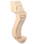 Carved European-style solid rubber wood furniture leg for couch, table, cabinet, and chair replacement. Easy install upgrade.