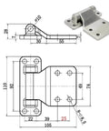 Adjustable Heavy Duty Door Closing Hinge, Quiet and Smooth Operation, Pro Grade Precision Cast Metal T Type Hinge diagram and image