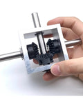 Right Angle Bevel Gearbox 90 Degree 1 To 1 Drive For DIY Machines, showing 20 Tooth 10mm Bore with aluminum housing