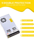 Top Shelf 350W 15V Power Supply Rock Solid 23.2A AC DC Switching Adapter with failsafe and temperature protection.