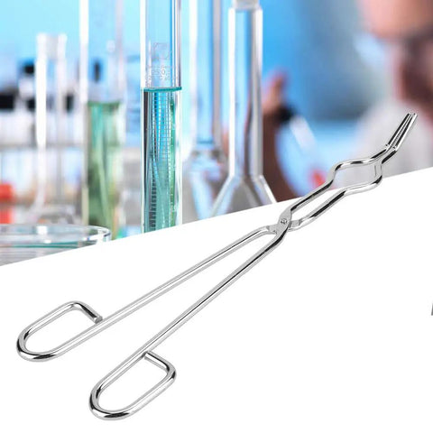 Top Tier Heavy Duty Stainless Steel Crucible Tongs With Non Slip Paws And Rock Solid Beaker Clamps For Zero Sweat High Heat Chemistry Lab Tasks Daily Featuring Aircraft Class Rivet Construction in lab setting.