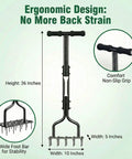15 Thick Spikes Lawn Aerator Tool With Weldless U Shaped Handle showing ergonomic design, 36-inch height, and comfort grip