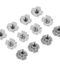 Heavy Duty T Nuts For 3/8-16 Thread Built Like A Tank Using 304 Stainless Steel Rust Proof Shield For Rock Solid Furniture Buildouts Cabinetry And Sick Rock Climbing Hold Mounts 10 Piece Pack displayed in a pack.